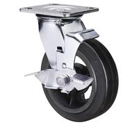 Clarke Heavy Duty Rubber Castor Wheels Fixed / Swivel / Swivel & Brake (125mm - 200mm)