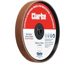 Clarke International Leather Stropping Wheel for CWS250, 200x30x12mm, Compatible with Bench Grinder