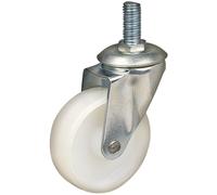 Clarke ML309W-A 75mm White Nylon Threaded Stem Swivel Castor
