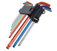 Clarke PRO344 9 Piece Colour Coded Extra-Long Ball End Metric Hex Key Set