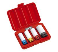 Clarke PRO182 1/2" Square Drive Thin Wall Deep Impact Socket Set 4 Piece