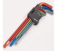 Clarke PRO344 9 Piece Colour Coded Extra-Long Ball End Metric Hex Key Set