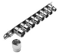 Clarke PRO409 3/8" Drive 9 Piece Anti Slip Metric Socket & Rail Set 8 - 19mm