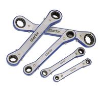 Clarke PRO41 5 piece 6 - 21mm Angle Head Ratchet Ring Spanner Set
