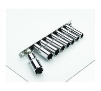 Clarke PRO412 8 Piece 3/8" Drive Anti Slip Deep Metric Socket & Rail Set 10 - 19mm