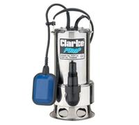 Clarke PVP11A 1½" 1100W Submersible Dirty Water Pump, 258Lpm Flow, 11m Lift, Float Switch, Stainless Steel