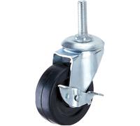 Clarke Rubber Threaded Castor Wheels Swivel / Swivel & Brake (50mm - 100mm)