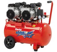 Clarke SHHH50/350 Shhh Air Max Twin Pump 16.9cfm 50 Litre 3.5HP Low Noise Compressor (230V)