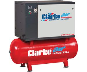 Clarke SSE36C270N 30cfm 270 Litre 7.5HP Low Noise Piston Air Compressor (400V)