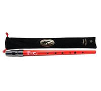 Clarke Sweetone C Traditional Irish Tin Penny Whistle & Soft Black Whistle Pouch (Red)