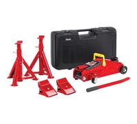 Clarke Trolley Jack 2 Tonne Ton Hydraulic Wheel Chocks & Axle Stand Set Cglk1