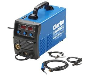 Clarke Weld MIG150-Multi MIG/TIG/MMA 140A Inverter Welder, 230V, Turbo Fan Cooled, 1-6mm Welding Thickness, Includes Torch, Gas Hose, Welding Mask & Accessories