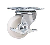 Clarke White Nylon Castor Wheels Fixed / Swivel / Swivel & Brake (50mm - 100mm)