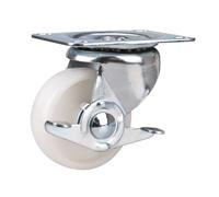 Clarke White Nylon Castor Wheels Fixed / Swivel / Swivel & Brake (50mm - 100mm)