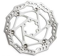 Clarks 160mm White Floating Rotor - Universal Stainless Steel Rotor with Alloy Carrier for Brake Systems on Mountain Bikes (MTB), Hybrid and Road Bikes