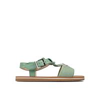 Clarks 261576426 Girls’ Sandal, Light Green Suede, 2 UK