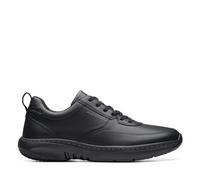 Clarks Pro Lace Black Leather Trainers Clarks Black 8-Wide Fit