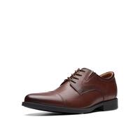 Clarks 529128H WHIDDON Cap Black Leather Men's Formal Shoes, Mahogany Leather, 8.5 UK