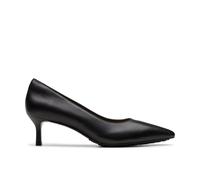 Clarks Womens Adela Court Black Leather Court Shoes,Heels Leather Smart