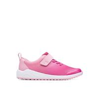 Clarks Aeon Pace Older Textile Trainers in Wide Fit Size 2 Pink