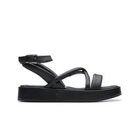 Clarks Women's Alda Cross Sandal, Black Leather, 7.5 UK