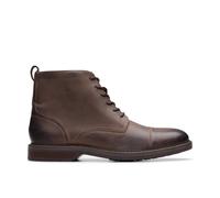 Clarks Men's Aldwin Cap Brown Leather Lace Up, Ankle Boots | Size: 10-Standard Fit Clarks Brown 10-Standard Fit