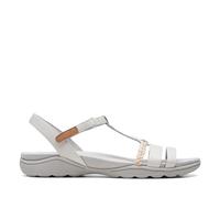 Clarks Women's Amanda Tealite Sports Sandal, White Leather, 5 UK