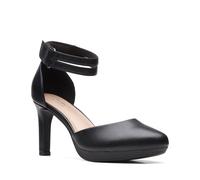 Clarks Ambyr Skip 26170517 Womens Black Leather Strap Heels Shoes