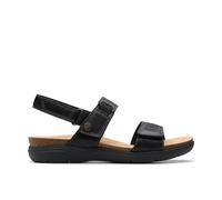 Clarks Women's April Clover Black Combination Flat Sandals | Size: 7-Standard Fit Clarks Black 7-Standard Fit