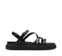 Clarks Women's Aristella Rose Sandal, Black Leather, 3 UK