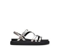 Clarks for woman. 26181261 Silver Aristella Rose leather sandals (38), 1 to 3 cm, Buckle, Casual