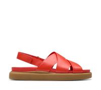 Clarks Women's Aristella Sun Sandal, Bright Red Lea, 7 UK