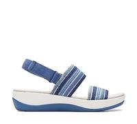 Clarks for woman. 26177186 Arla Stroll Sandals blue, white (6UK= 39.5), Fabric, 3 to 5 cm, Velcro, Casual