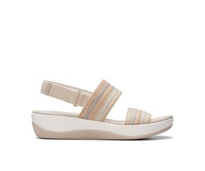 Clarks Arla Stroll Beige Combination Wedges Beige 8-Standard Fit