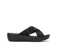 Clarks Women's Arla Wave Sandal, Black/White, 4.5 UK
