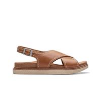 Clarks Women's Arwell Sling Sandal, Tan Leather, 4 UK