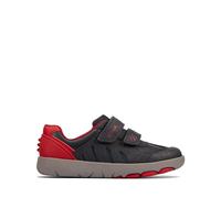 CLARKS Astrol Orin K Sneaker, Navy/Red Lea, 13 UK Child