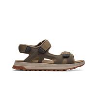 Clarks Atl Trek Sun Olive Combination Flat Sandals In Green Green 7-Standard Fit