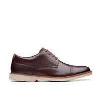 Clarks Atticus Lt Cap Leather Shoes in Dark Brown Standard Fit Size 10