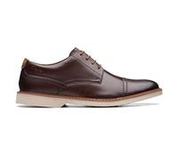 Clarks Atticus Lt Cap Leather Shoes in Dark Brown Standard Fit Size 8