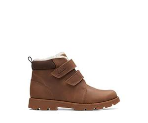 Clarks Baby Boys Heath Snug K Combat boot, Tan, 8.5 UK Child