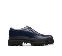 Clarks Badell Seam Navy Leather Moccasins In Blue Blue