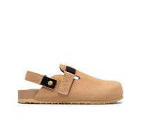 Clarks Bali Coast Kid Tan Mules, Flat Sandals, Two Part Sandals in Brown | Size: 8-Wide Fit Clarks Brown 8-Wide Fit