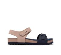 Clarks Bali Heat Kid Navy Combination Flat Sandals, Two Part Sandals in Blue | Size: 8-Wide Fit Clarks Blue 8-Wide Fit