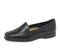 (Black, UK 5.5) Ladies Clarks Flat Loafer Style Shoes Georgia - E Fit