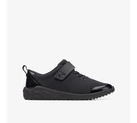 Clarks Boys Aeon Pace Older Black School Shoes,Riptape Textile Sports