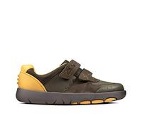 Clarks Boys Casual Shoes Rex Quest K - Khaki Combi Leather - UK Size 11F - EU Size 29 - US Size 11.5M