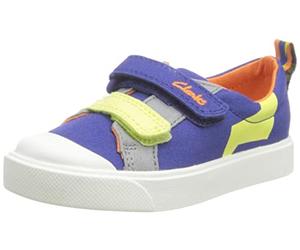 Clarks Boy's City Bright T Low-Top Sneakers, Blue, 4 UK Wide