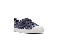 Clarks Boys City Vibe Kids Navy Print Canvas Pumps Navy