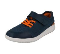 Clarks Boys Breathable Lightweight Trainers Scape Trace O - Blue Textile - UK Size 13F - EU Size 32 - US Size 13.5M